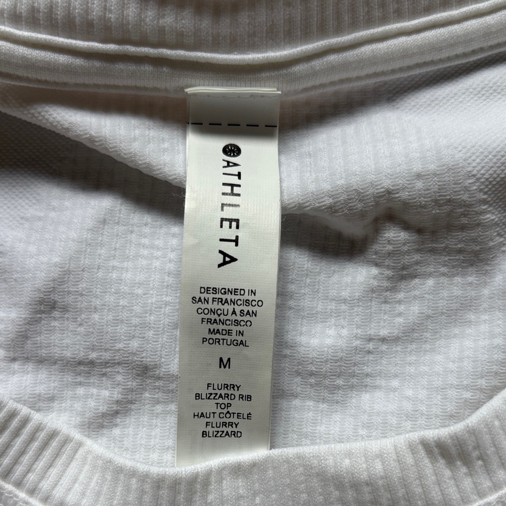 Athleta Flurry Blizzard Rib Top in White